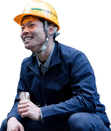 重機を操縦する社員